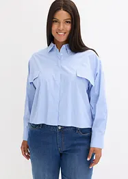 Oversized skjorte i bomullsmiks, bonprix