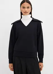 Langermet topp i viskosemiks med stor krage, bonprix