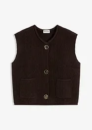 Strikket vest med dekorative knapper, bonprix