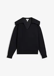 Langermet topp i viskosemiks med stor krage, bonprix