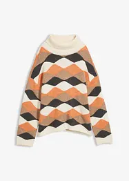 Genser med rullekrage og mønster, bonprix