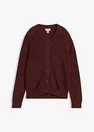 Finstrikket cardigan med rund hals, bonprix