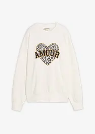 Oversized sweatshirt i bomullsmiks, bonprix