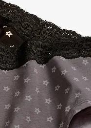 Truse med høy midje, økologisk bomull og blonder (4-pack), bonprix