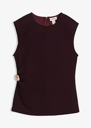 Topp av krepp med pyntespenne, bonprix