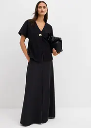 Behagelig vest i Punto di Roma-materiale med pynteknapp, bonprix