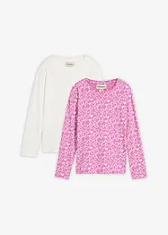 Langermet topp med økologisk bomull (3-pack), bonprix