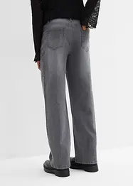Wide Leg-jeans med strass Mid Waist, bonprix