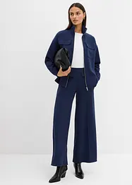 Sweatshirt med glidelås i lett viskosemiks med glans, bonprix