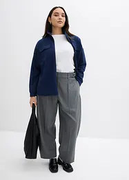 Sweatshirt med glidelås i lett viskosemiks med glans, bonprix