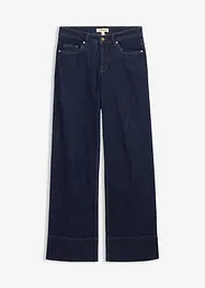 Wide Leg-jeans Mid Waist med økologisk bomull, bonprix