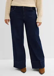 Wide Leg-jeans Mid Waist med økologisk bomull, bonprix