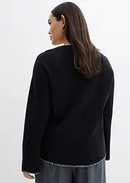 Cardigan i ullmiks med kontrastfargede detaljer, bonprix
