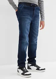 Varmende Regular Fit-pull on-jeans med jerseyfôr, Straight, bonprix