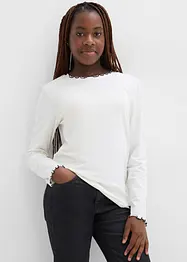 Langermet topp i elastisk miks av økologisk bomull (2-pack), bonprix