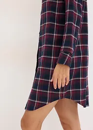 Vevd nattkjole i flanell med knepping, bonprix