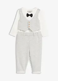 Body, bukse og sløyfe i 100% økologisk bomull (3-delt sett), bonprix