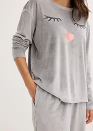Loungewear-kosedress i fløyel, bonprix