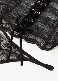 Korsett og stringtruse i blondemateriale (2-delt sett), bonprix