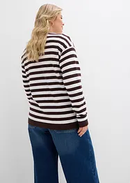 Finstrikket cardigan med rund hals, bonprix