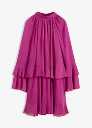 Chiffonkjole med volanger, bonprix