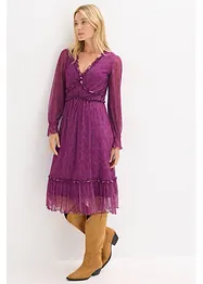 Midikjole i jersey mesh, bonprix