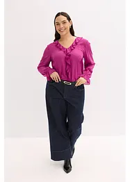 Bluse med volanger, bonprix