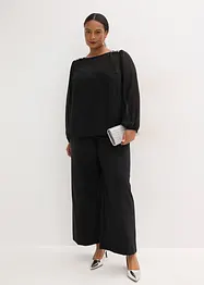 Chiffonbluse med strasspynt, bonprix