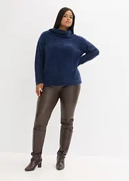 Genser i mykt fjærgarn med rullekrage, bonprix