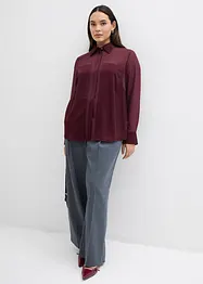 Skjorte med innfelling i sateng, bonprix