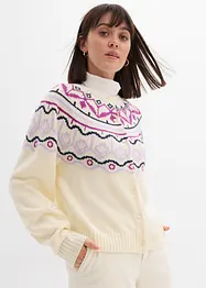 Oversized cardigan med koftemønster, bonprix