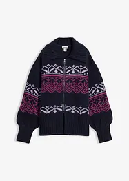 Oversized cardigan med moderne koftemønster, bonprix