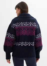 Oversized cardigan med moderne koftemønster, bonprix
