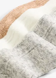 Sokker med flettemønster (3-pack), bonprix