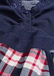 Pyjamas med ribbet topp og knappestolpe, bonprix