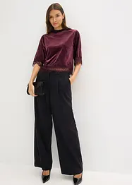 Fløyelstopp med blonder, bonprix