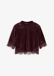 Fløyelstopp med blonder, bonprix