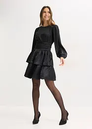 Strømpebukse med komfortlinning, hjerter bak på bena og resirkulert polyamid, 30 den, bonprix