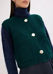 Strikket vest med dekorative knapper, bonprix