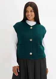 Strikket vest med dekorative knapper, bonprix