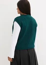 Strikket vest med dekorative knapper, bonprix