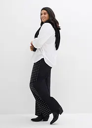 Straight-jeans Mid Waist med strass, Loose Fit, bonprix