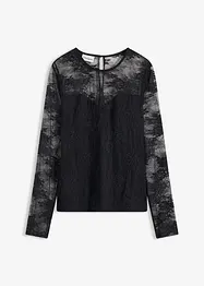 Langermet topp i fint blondemateriale, bonprix