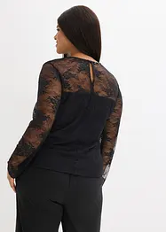 Langermet topp i fint blondemateriale, bonprix