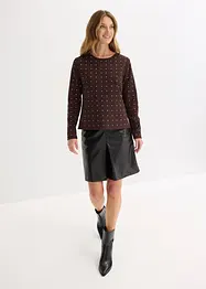 Langermet topp med strass-applikasjon, bonprix