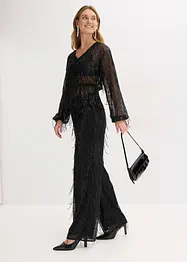 Paljettbukse med frynser, bonprix