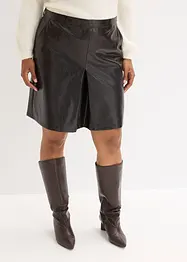 Skjørt av imitert lakkskinn med folde, bonprix