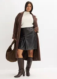 Skjørt av imitert lakkskinn med folde, bonprix