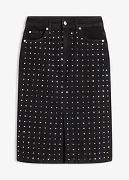 Denimskjørt med strass, bonprix