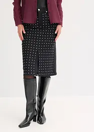 Denimskjørt med strass, bonprix